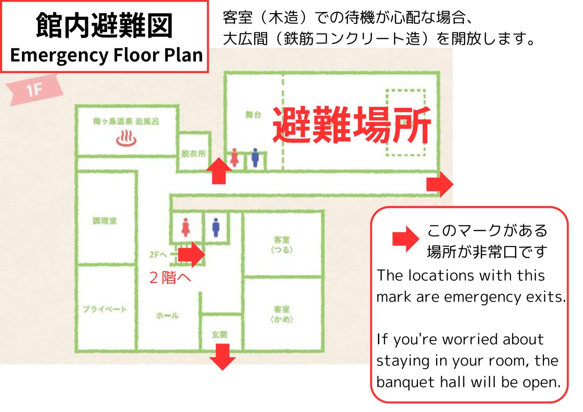 非常時の館内案内図１階